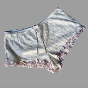 Victoria's Secret Cream and Pink Ruffle Shorts